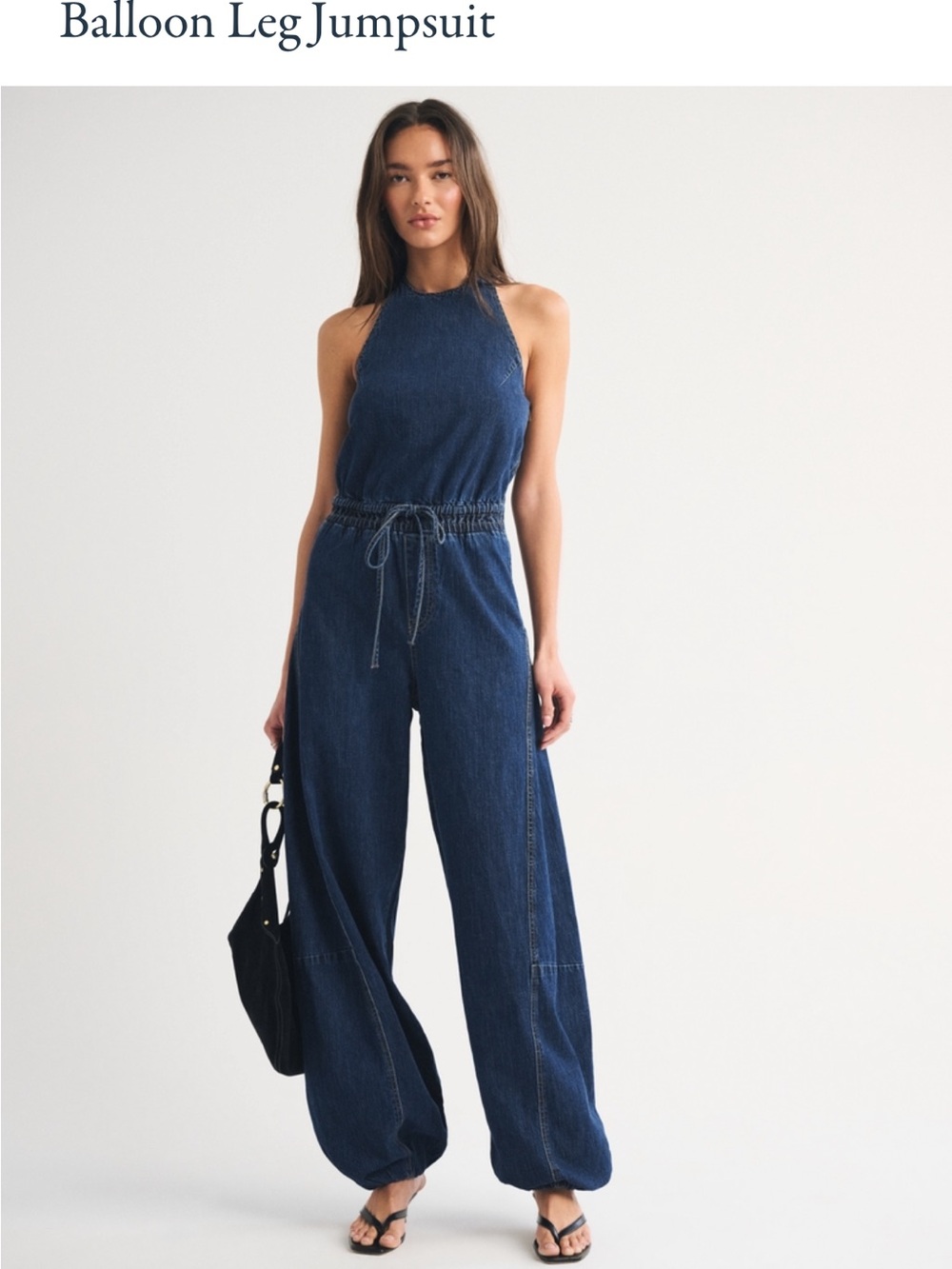 Abercrombie & Fitch Dark Blue Balloon-Leg Jumpsuit - Picture 1 of 9